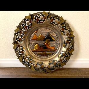 Elegant Gold and Brown Wall Art with Egyptian Design